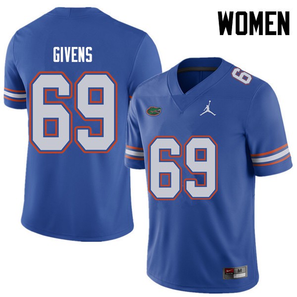 Jordan Brand Women #69 Marcus Givens Florida Gators College Football Jersey Royal